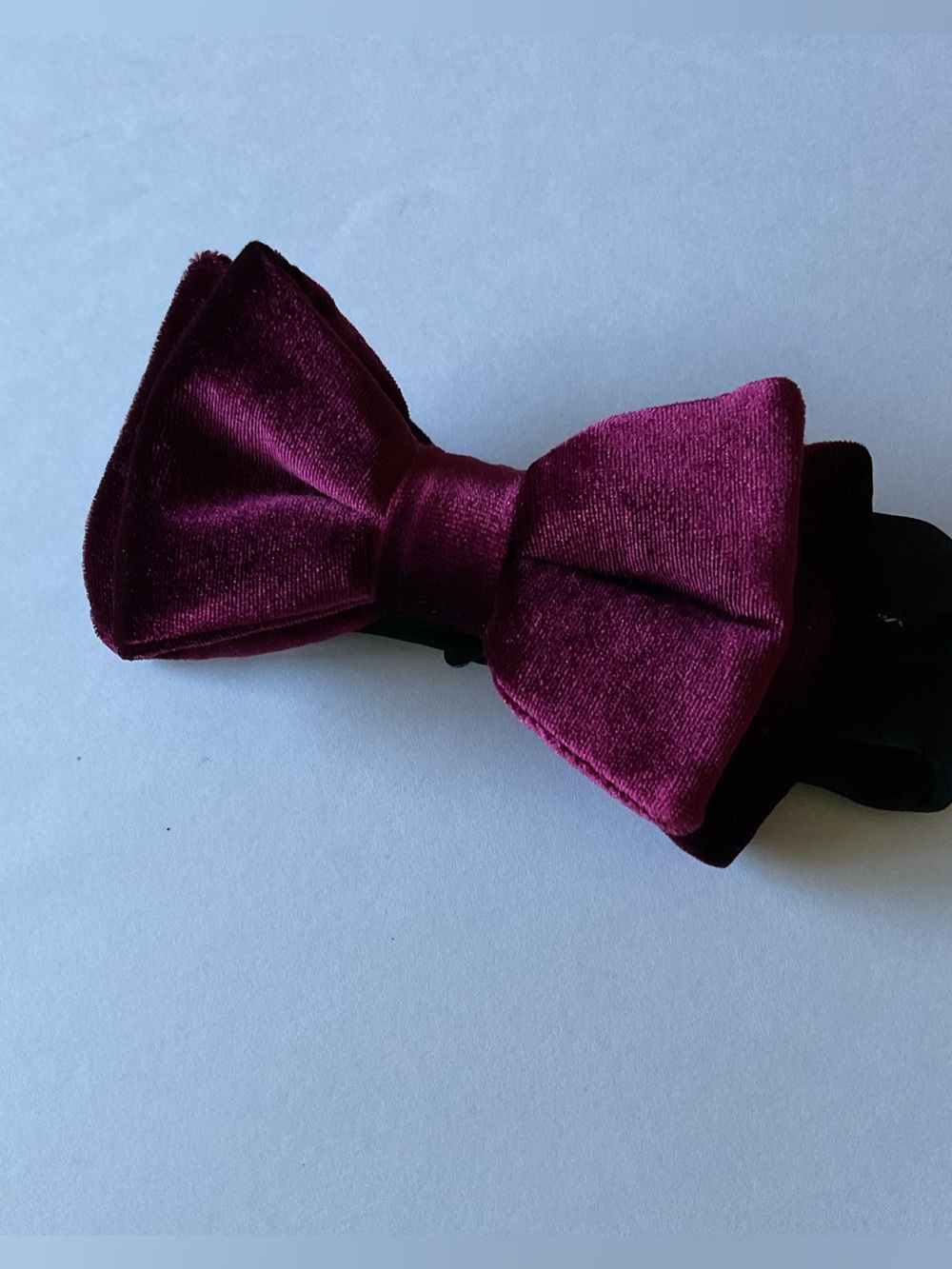 NORDSTROM RACK MENS VELVET BOW TIE BURGUNDY CRANBERRY VELVET OS ADJUSTABLE NEW